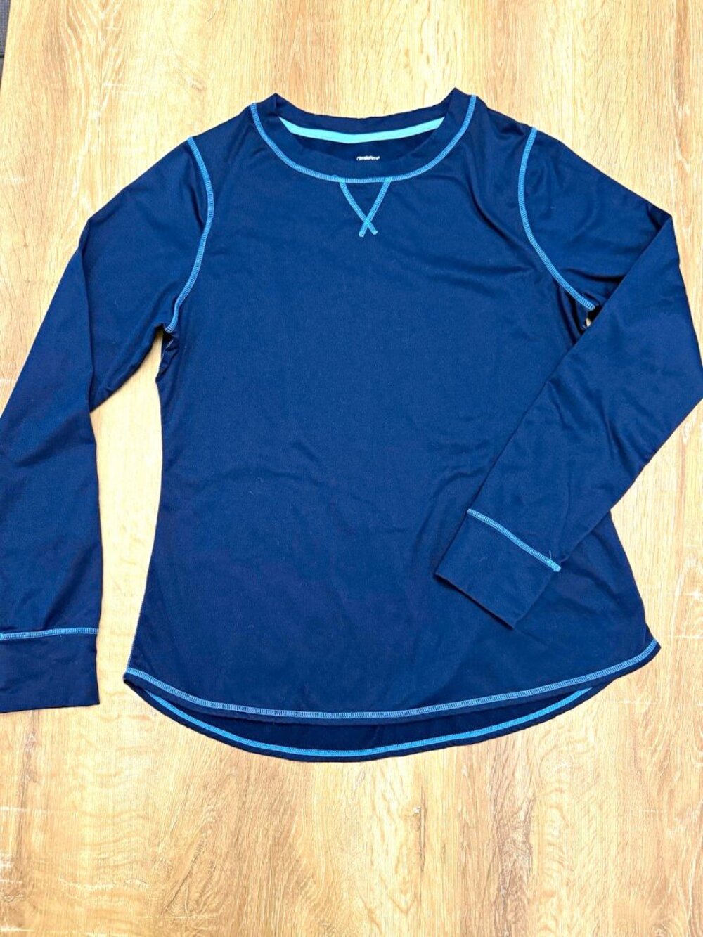 Cuddl Duds ClimateRight Women's Long Sleeve Active Top Blue L CD8728645